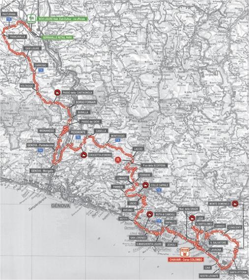Streckenverlauf Giro dellAppennino 2017