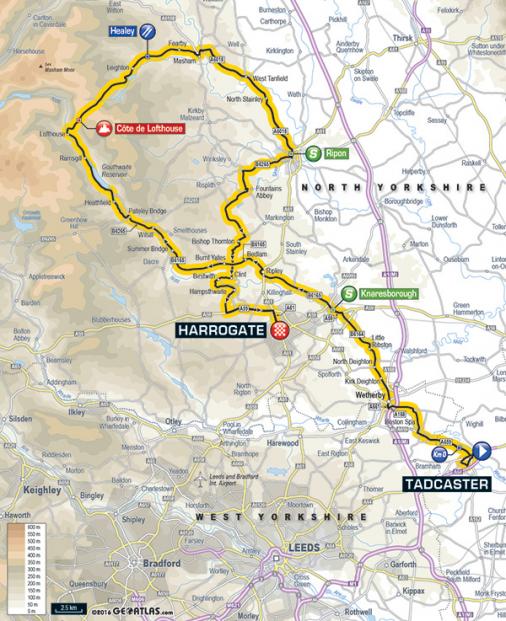 Streckenverlauf Tour de Yorkshire 2017 - Etappe 2
