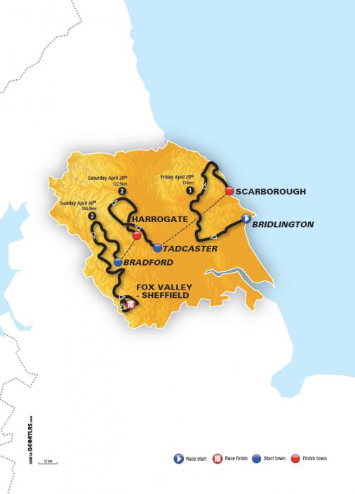 Streckenverlauf Tour de Yorkshire 2017