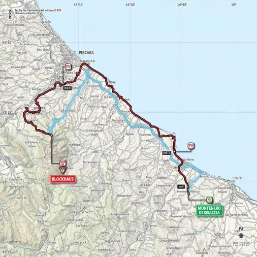 Streckenverlauf Giro d’Italia 2017 - Etappe 9