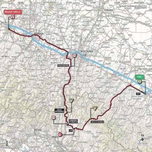 Streckenverlauf Giro d’Italia 2017 - Etappe 12