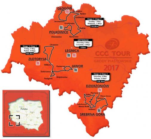 Streckenverlauf CCC Tour - Grody Piastowskie 2017