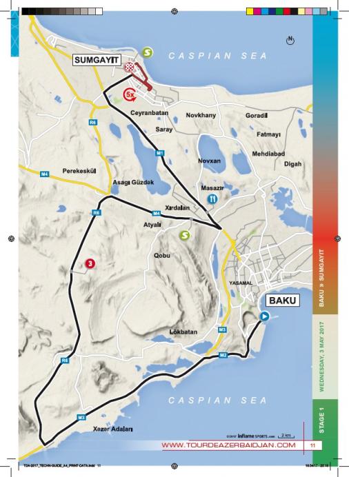 Streckenverlauf Tour dAzerbadjan 2017 - Etappe 1