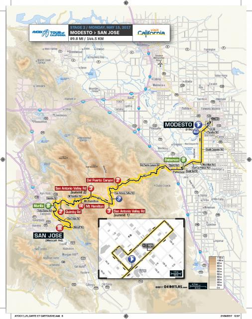Streckenverlauf Amgen Tour of California 2017 - Etappe 2