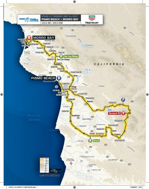 Streckenverlauf Amgen Tour of California 2017 - Etappe 3