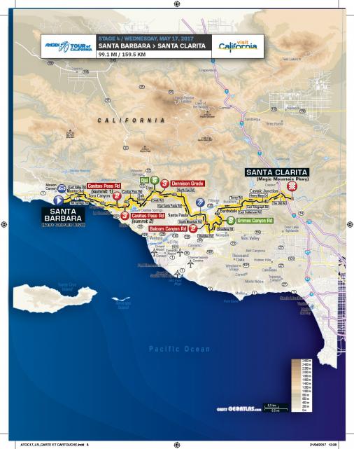 Streckenverlauf Amgen Tour of California 2017 - Etappe 4