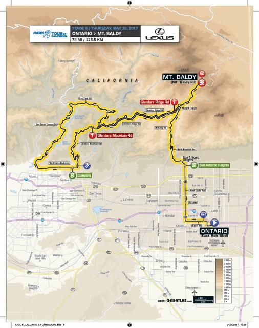 Streckenverlauf Amgen Tour of California 2017 - Etappe 5