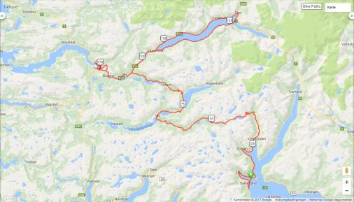 Streckenverlauf Tour des Fjords 2017 - Etappe 1