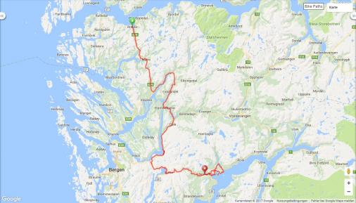 Streckenverlauf Tour des Fjords 2017 - Etappe 2