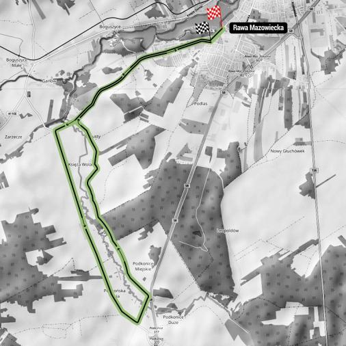 Streckenverlauf Szlakiem Walk Majora Hubala 2017 - Etappe 2