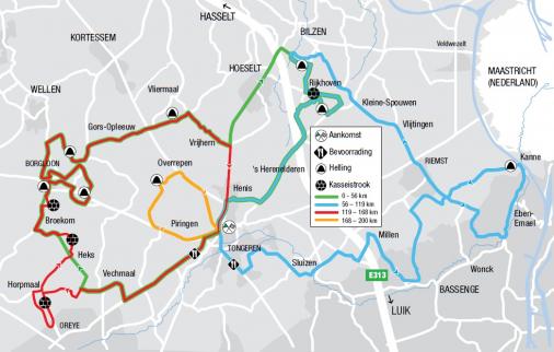 Streckenverlauf Ronde van Limburg 2017