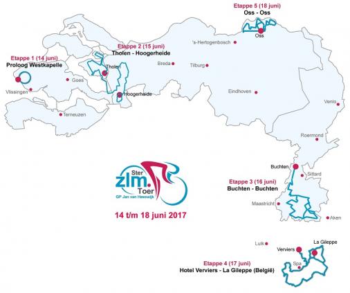 Streckenverlauf Ster ZLM Toer GP Jan van Heeswijk 2017
