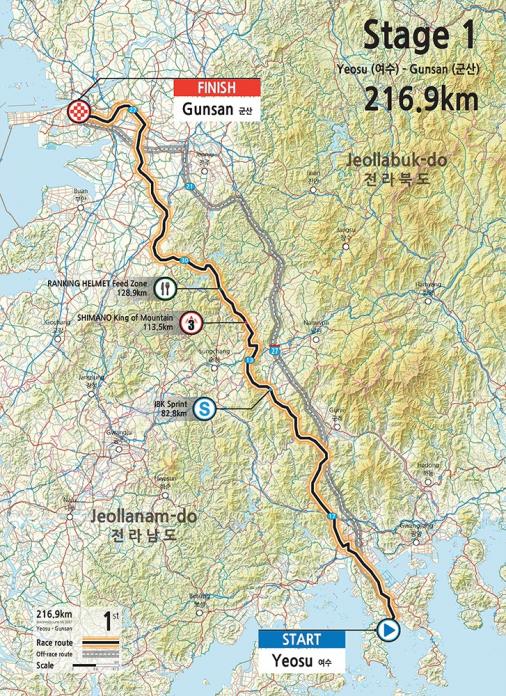 Streckenverlauf Tour de Korea 2017 - Etappe 1