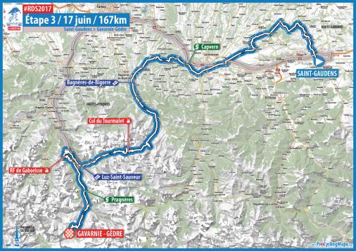 Streckenverlauf Route du Sud - la Dpche du Midi 2017 - Etappe 3