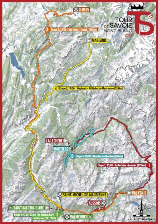 Streckenverlauf Le Tour de Savoie Mont Blanc 2017