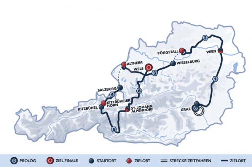 Streckenverlauf Int. Österreich Rundfahrt 2017