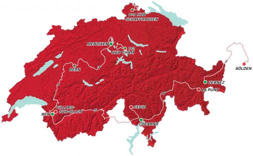 Streckenverlauf Tour de Suisse 2017