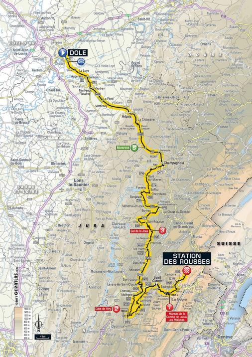 Streckenverlauf Tour de France 2017 - Etappe 8