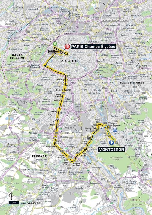 Streckenverlauf Tour de France 2017 - Etappe 21