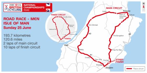 Streckenverlauf Nationale Meisterschaften Grobritannien 2017 - Straenrennen Mnner