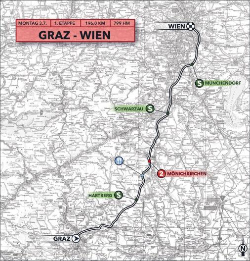 Streckenverlauf Int. sterreich Rundfahrt 2017 - Etappe 1
