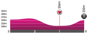 Höhenprofil VOO-Tour de Wallonie 2017 - Etappe 1, letzte 3 km