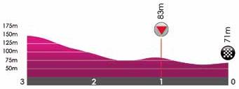 Hhenprofil VOO-Tour de Wallonie 2017 - Etappe 2, letzte 3 km