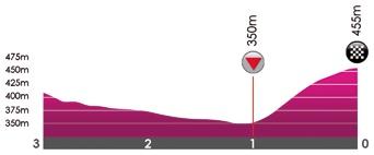 Hhenprofil VOO-Tour de Wallonie 2017 - Etappe 3, letzte 3 km