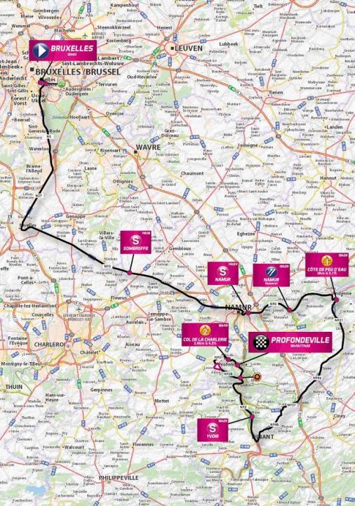 Streckenverlauf VOO-Tour de Wallonie 2017 - Etappe 4