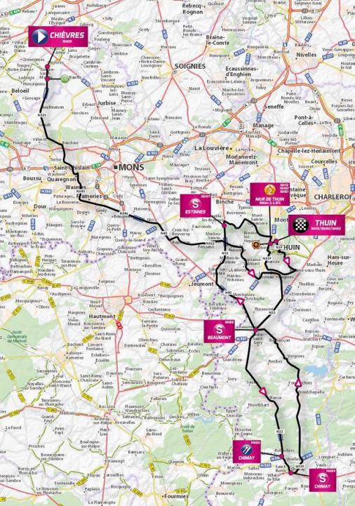 Streckenverlauf VOO-Tour de Wallonie 2017 - Etappe 5