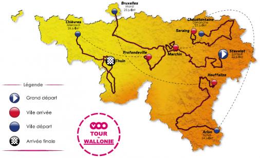 Streckenverlauf VOO-Tour de Wallonie 2017