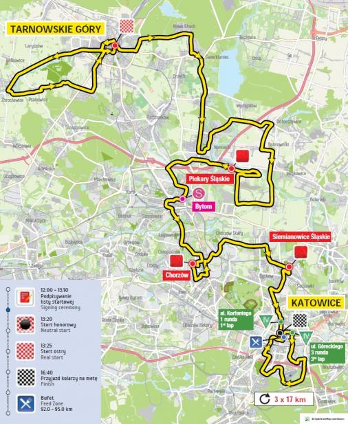 Streckenverlauf Tour de Pologne 2017 - Etappe 2