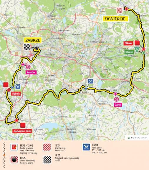 Streckenverlauf Tour de Pologne 2017 - Etappe 4