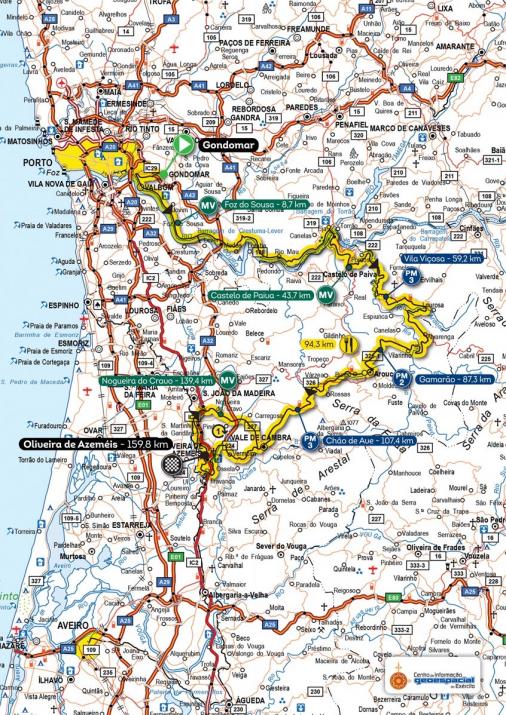 Streckenverlauf Volta a Portugal em Bicicleta Santander Totta 2017 - Etappe 8