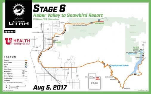 Streckenverlauf The Larry H. Miller Tour of Utah 2017 - Etappe 6