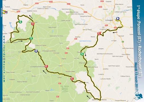 Streckenverlauf Tour du Limousin 2017 - Etappe 1