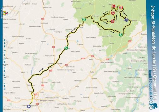 Streckenverlauf Tour du Limousin 2017 - Etappe 3