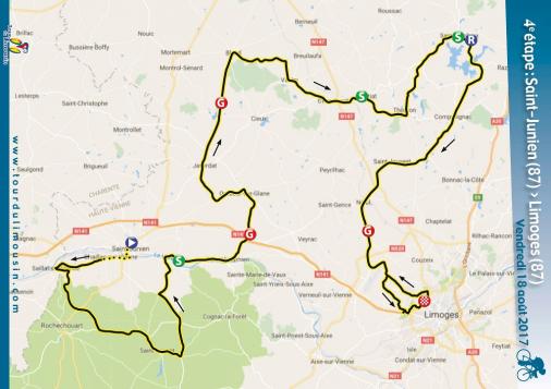 Streckenverlauf Tour du Limousin 2017 - Etappe 4