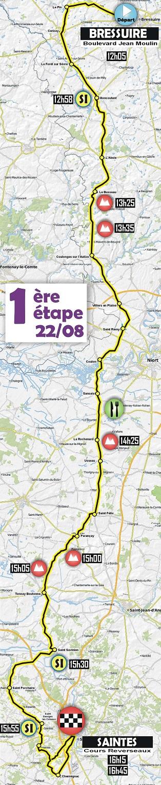 Streckenverlauf Tour du Poitou Charentes 2017 - Etappe 1