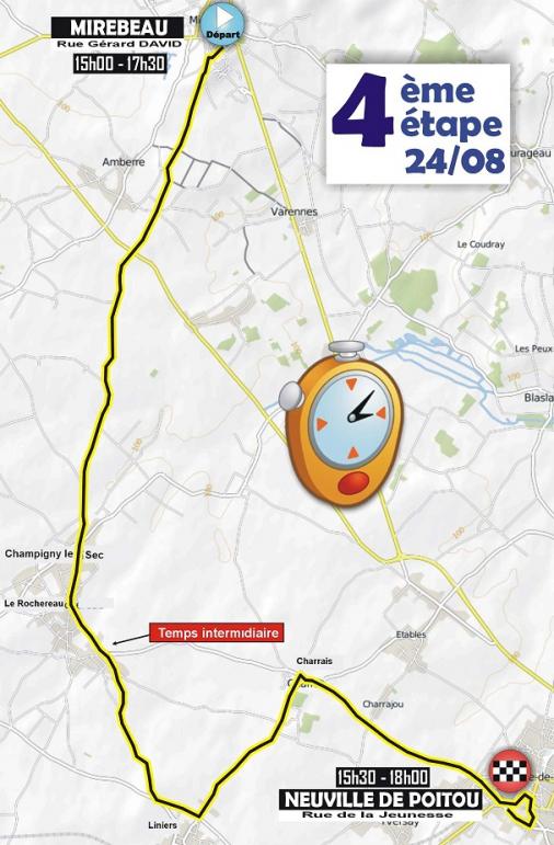 Streckenverlauf Tour du Poitou Charentes 2017 - Etappe 4