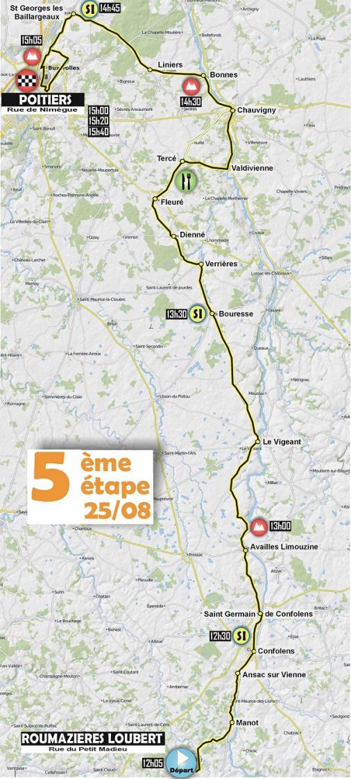 Streckenverlauf Tour du Poitou Charentes 2017 - Etappe 5