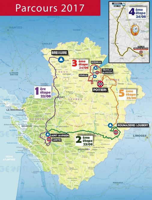 Streckenverlauf Tour du Poitou Charentes 2017