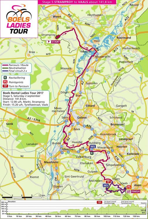 Streckenverlauf Boels Rental Ladies Tour 2017 - Etappe 5