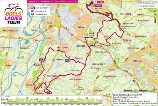 Streckenverlauf Boels Rental Ladies Tour 2017 - Etappe 6