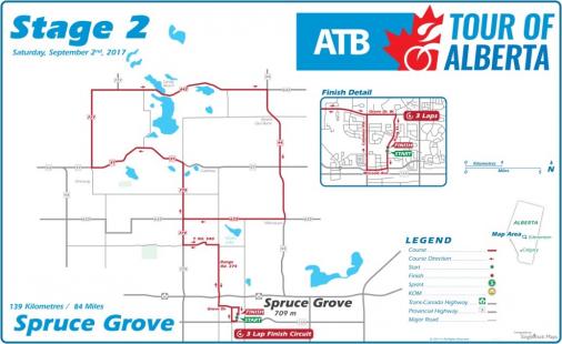 Streckenverlauf Tour of Alberta 2017 - Etappe 2