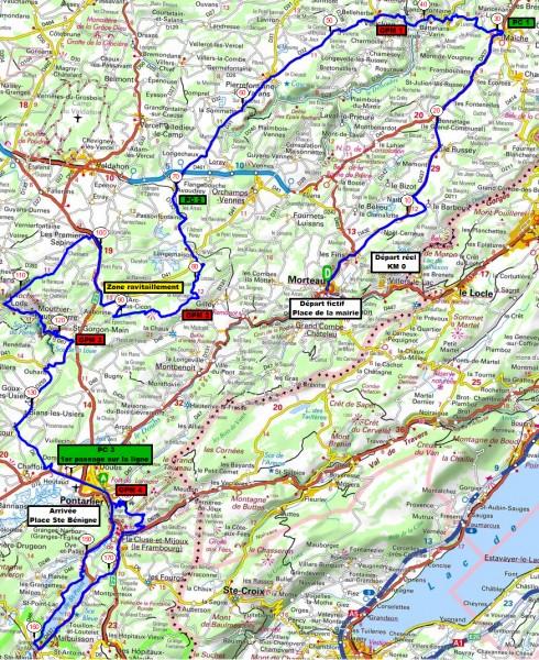 Streckenverlauf Tour du Doubs 2017