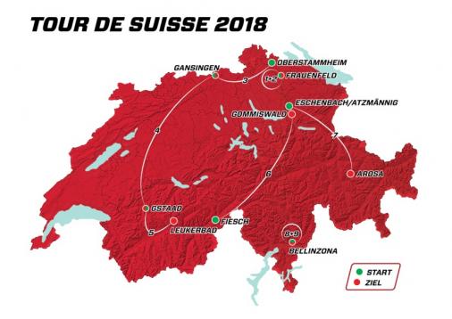 Tour de Suisse: Alle Etappenorte der Austragung 2018 bekannt  Finale in Bellinzona
