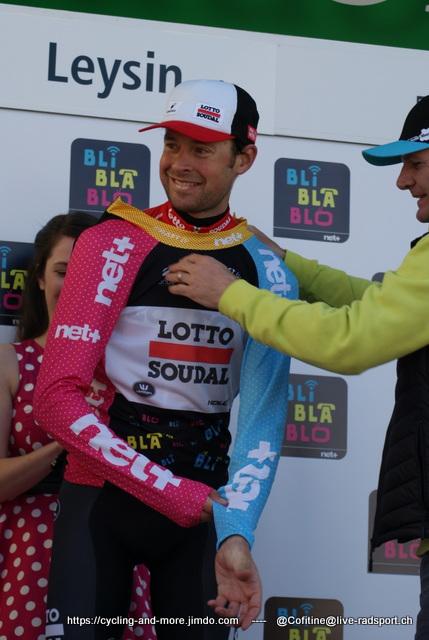 Vuelta-Etappensieger Sander Armee - hier als Gewinner des Bergtrikots bei der Tour de Romandie 2017