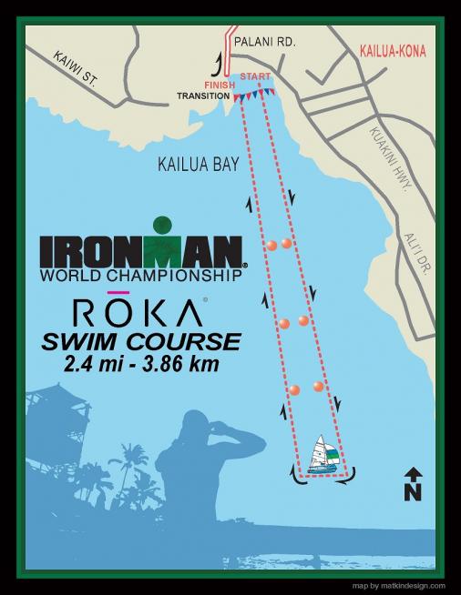 Ironman Hawaii 2017 - Karte Schwimm-Strecke