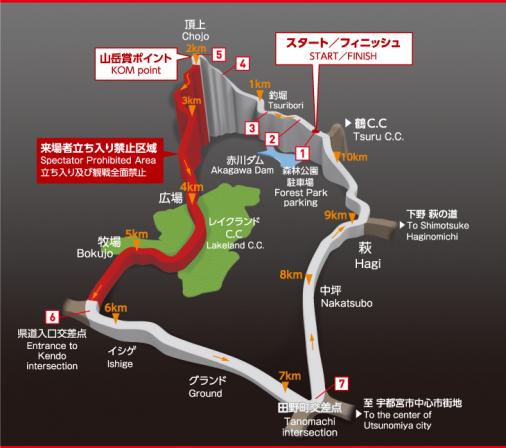 Streckenverlauf Japan Cup Cycle Road Race 2017